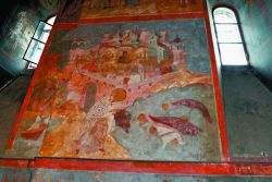 Осада Константинополя. Роспись Смоленского собора Новодевичьего монастыря. 1598 г.