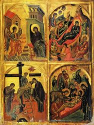 Четырехчастная икона. Синай, XIV в.