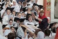 Архиерейское богослужение с участием Сводного детского хора Московской епархии в Богоявленском соборе Ногинска