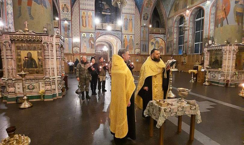 Благословение гуманитарного груза в Троицком соборе г. Щёлково