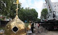 Подъем куполов на храм блж. Матроны Московской, строящийся в Ногинске
