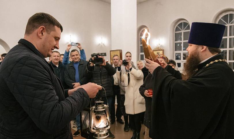 Пасха в Казанском храме города Павловский Посад