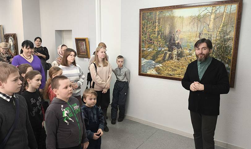 Посещение выставки художника Игоря Кривова в Щёлкове