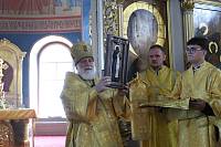 Соборное служение Божественной литургии архиереями Московской митрополии в Богоявленском соборе города Ногинска